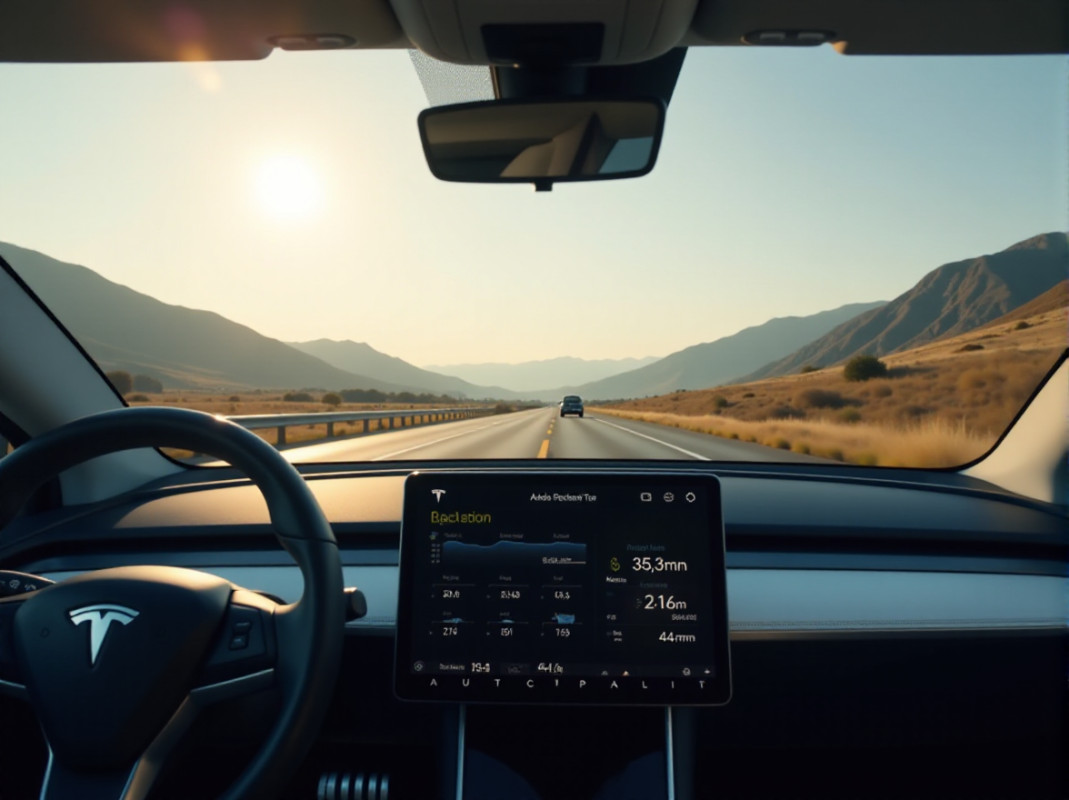 A Tesla vehicle showcasing Autopilot technology.